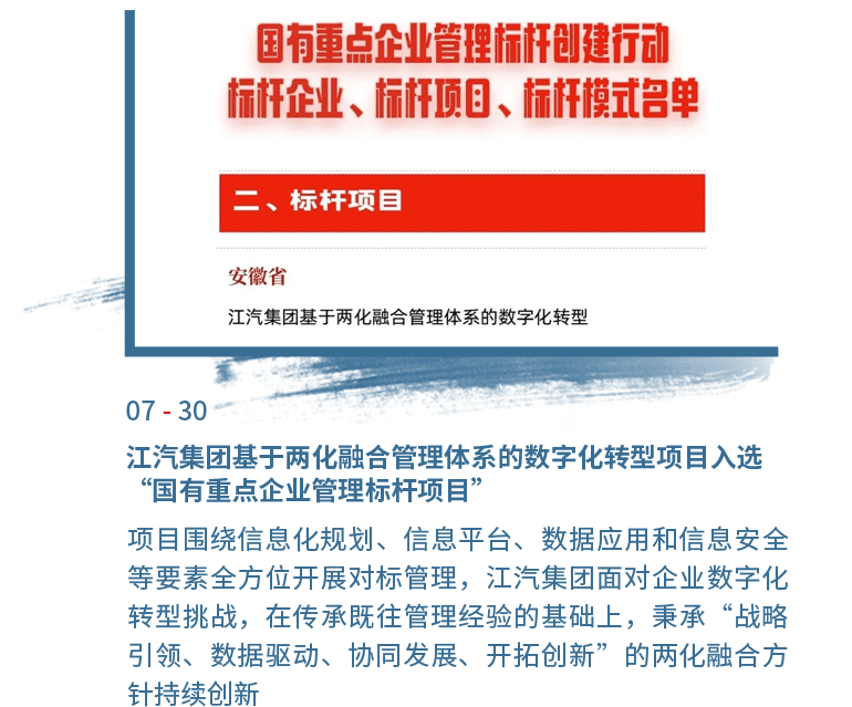 7月30日大奖国际基于两化融合治理系统的数字化转型项目入选“国有重点企业治理标杆项目”